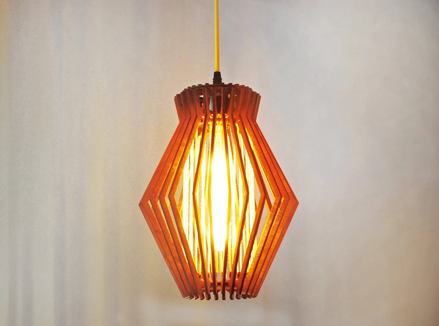 Mid century modern wooden pendant light