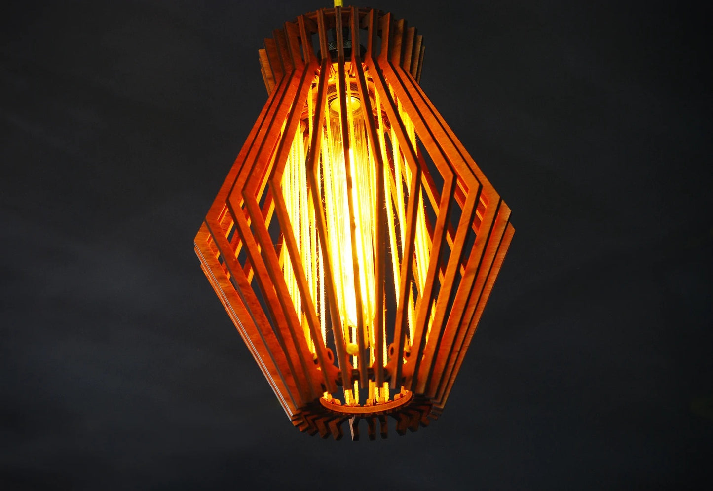 Mid century modern wooden pendant light