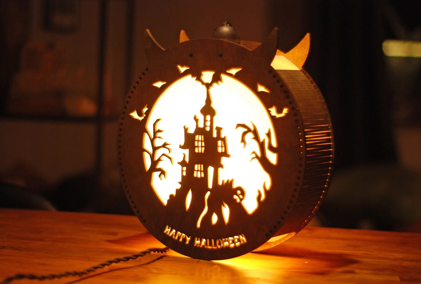 Haunted House Halloween decorations lantern for indoor, outdoor, wall, and window Halloween decor