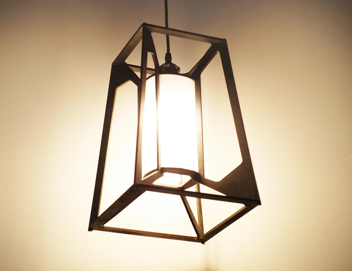 Rustic Scandinavian wooden pendant light