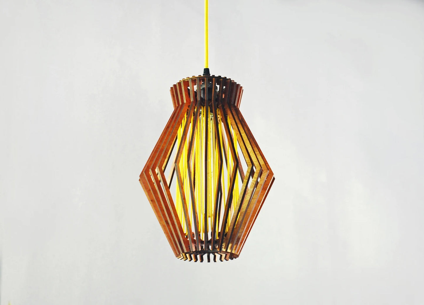 Mid century modern wooden pendant light