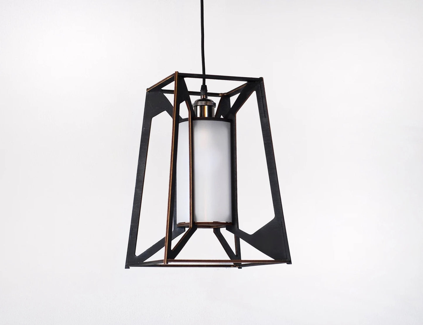 Rustic Scandinavian wooden pendant light