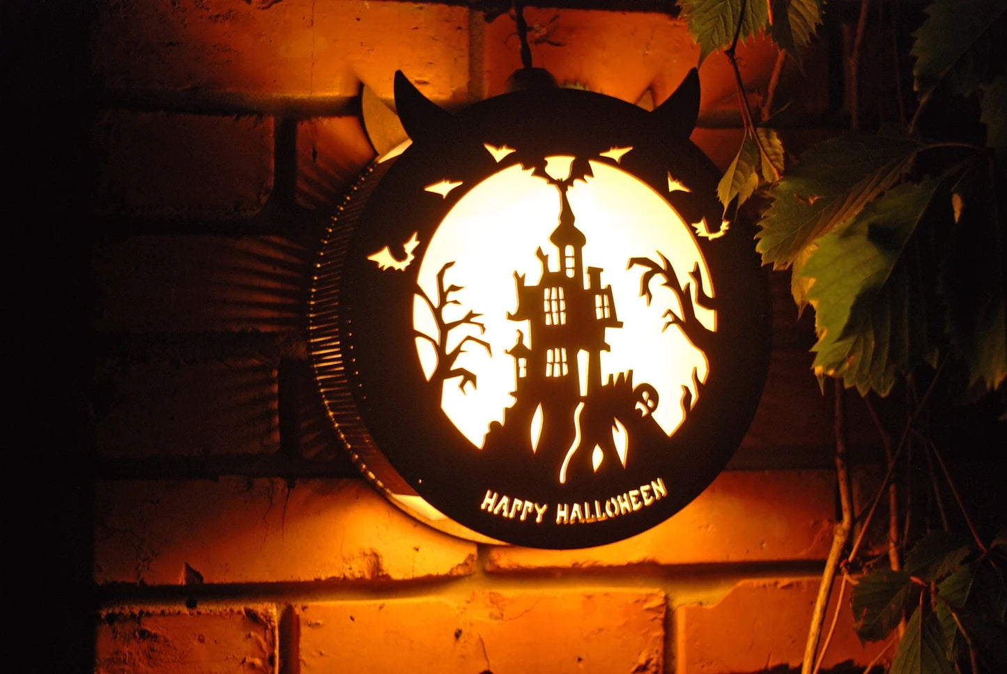 Haunted House Halloween decorations lantern for indoor, outdoor, wall, and window Halloween decor