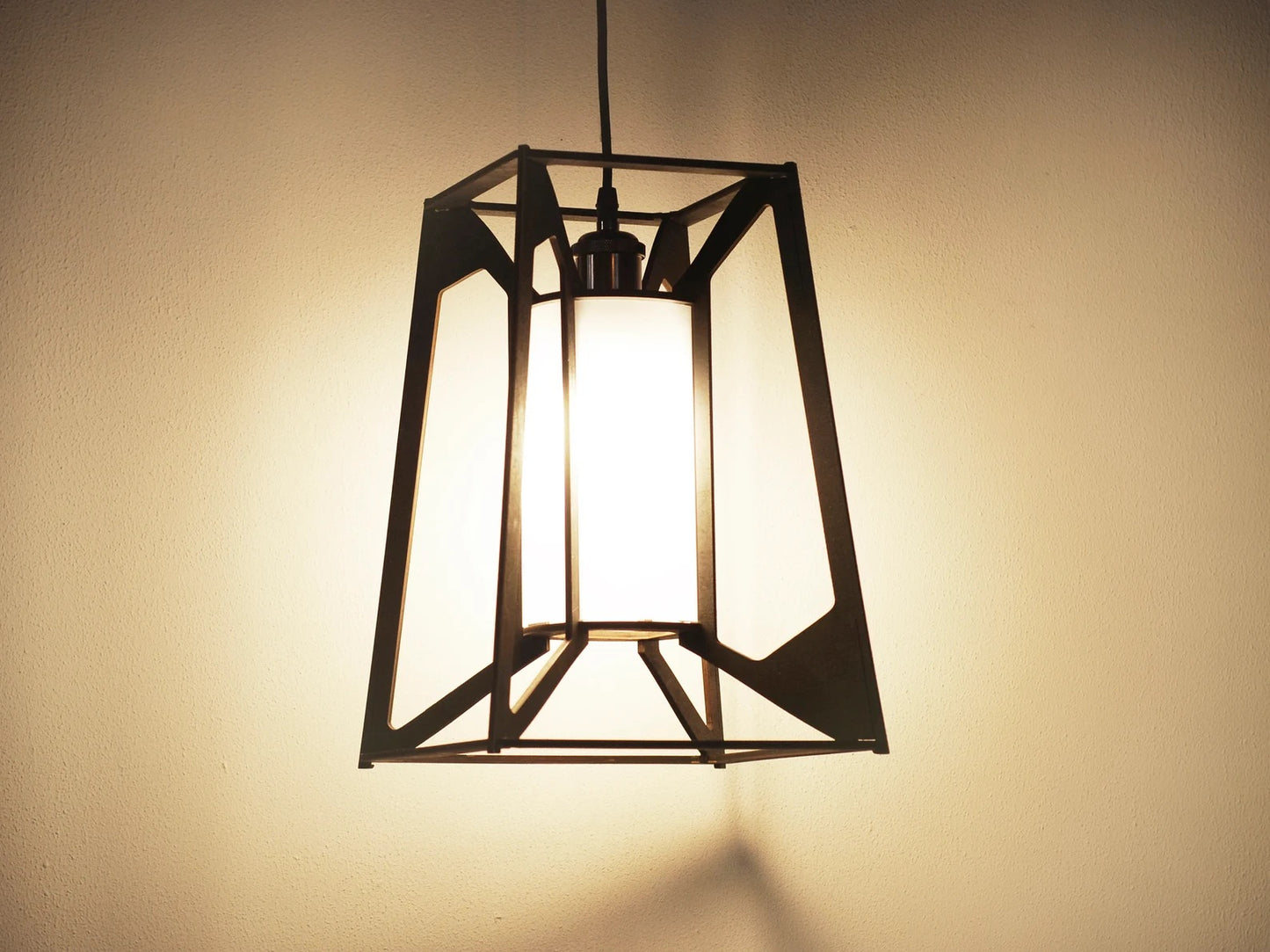 Rustic Scandinavian wooden pendant light