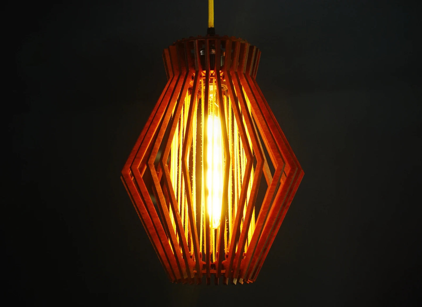 Mid century modern wooden pendant light