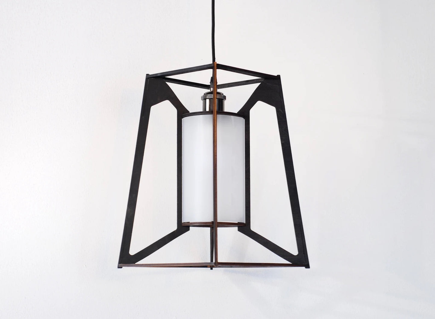 Rustic Scandinavian wooden pendant light