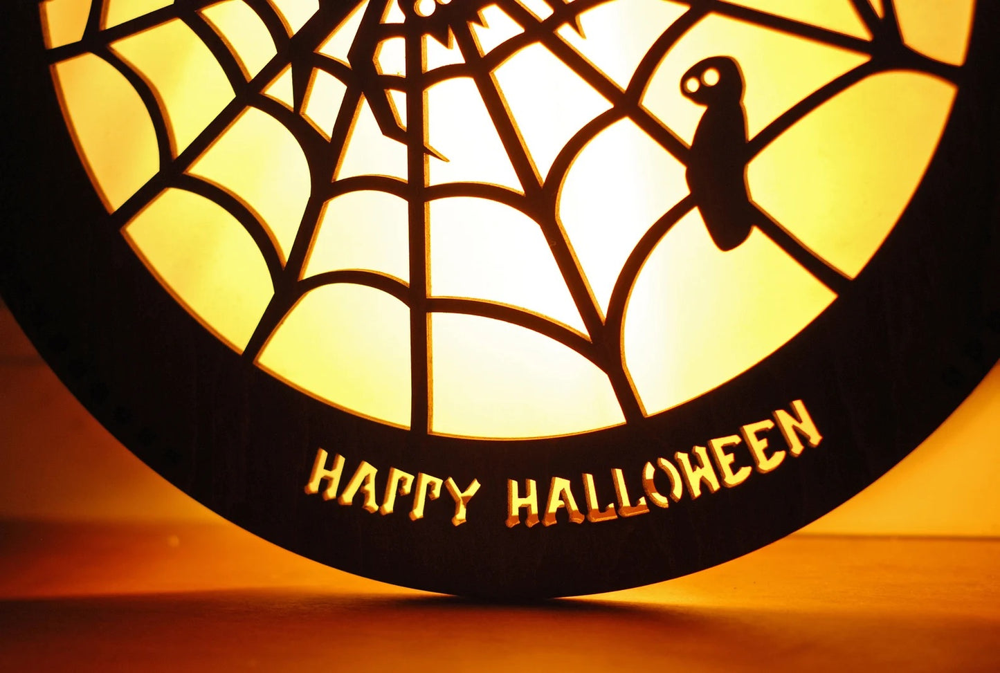 Spooky spider Halloween decorations lantern for indoor, outdoor, wall, and window Halloween decor.