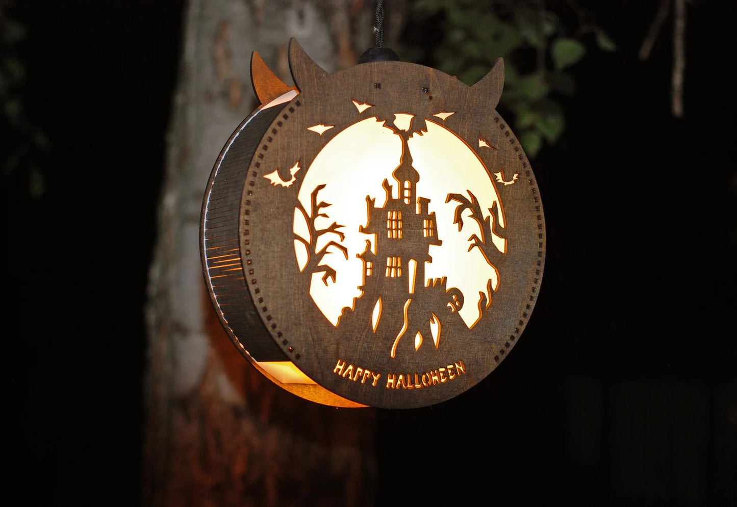 Haunted House Halloween decorations lantern for indoor, outdoor, wall, and window Halloween decor