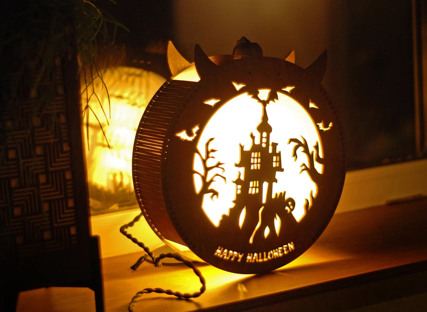 Haunted House Halloween decorations lantern for indoor, outdoor, wall, and window Halloween decor