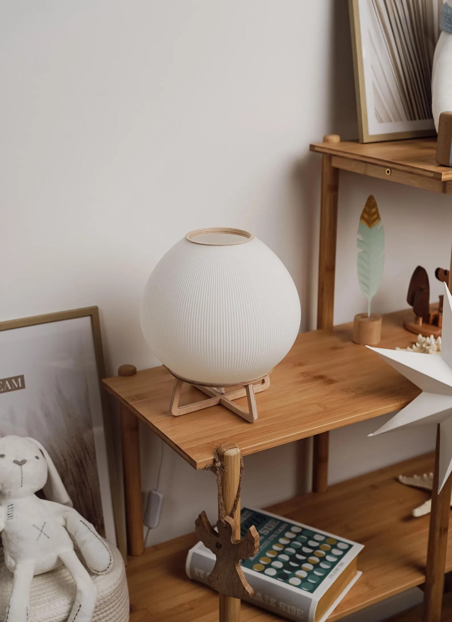 Contemporary Round White Lamp - Versatile Table & Bedside Light Fixture in Scandinavian Style for Any Room